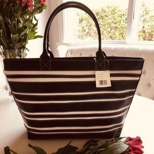 Striped Black and white bag.
